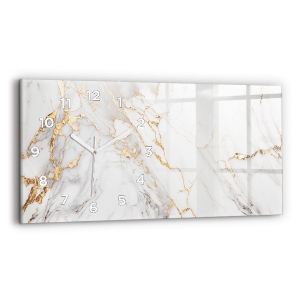 Horizontal wall clock Decorative marble