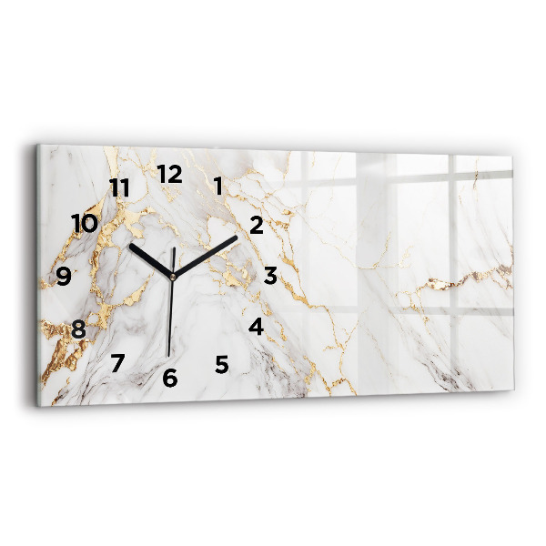 Horizontal wall clock Decorative marble