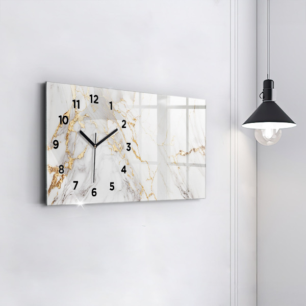 Horizontal wall clock Decorative marble