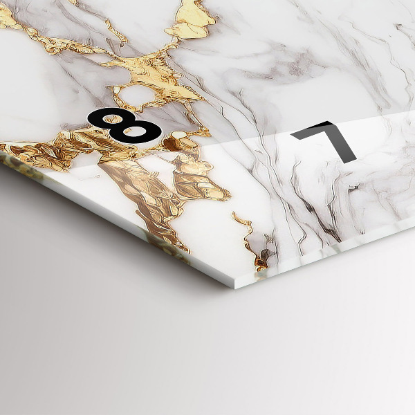 Horizontal wall clock Decorative marble