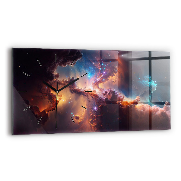 Horizontal wall clock The cosmic world of stars