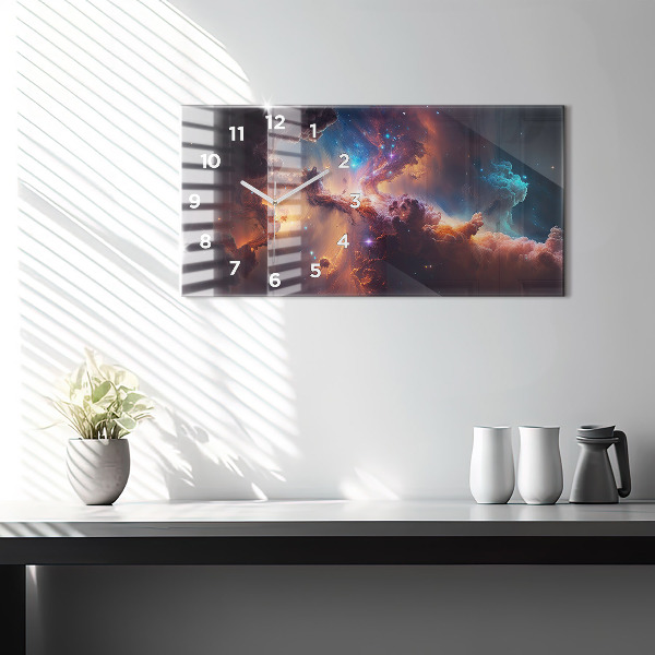 Horizontal wall clock The cosmic world of stars