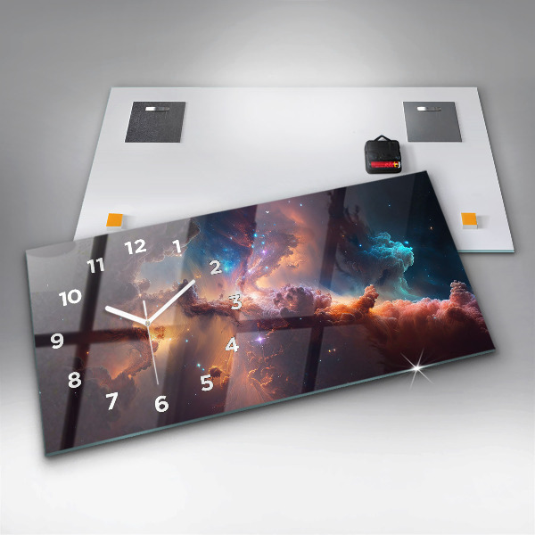 Horizontal wall clock The cosmic world of stars
