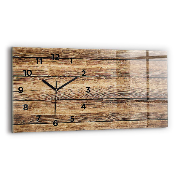 Horizontal wall clock Wooden boards