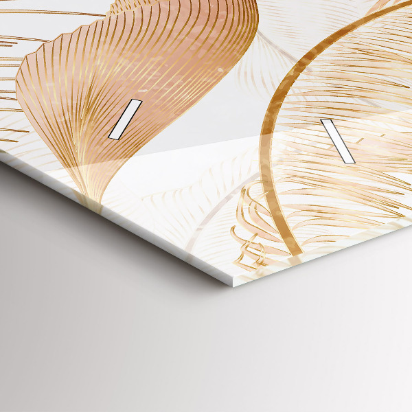 Horizontal wall clock Nature leaf pattern