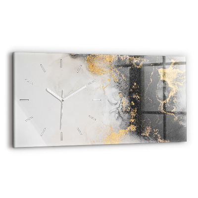 Horizontal wall clock Marble art