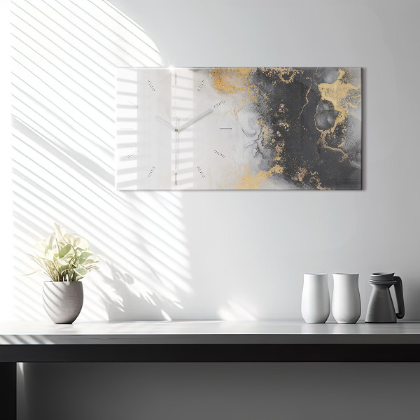 Horizontal wall clock Marble art