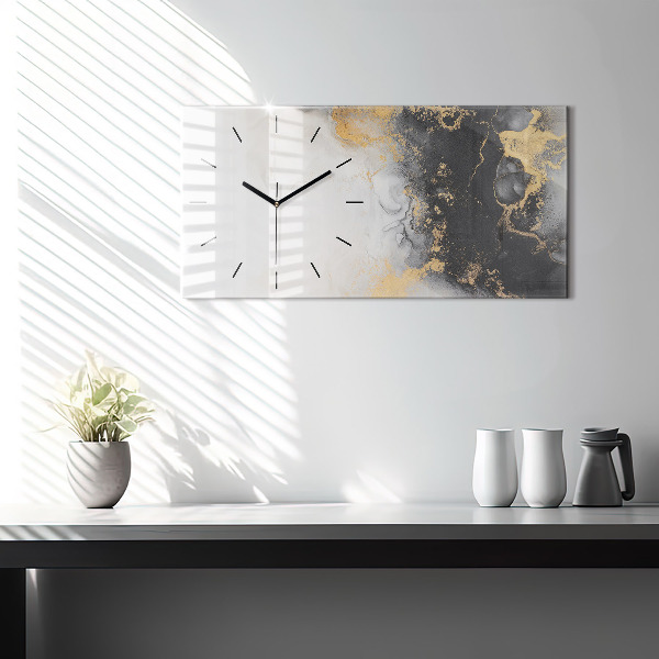 Horizontal wall clock Marble art