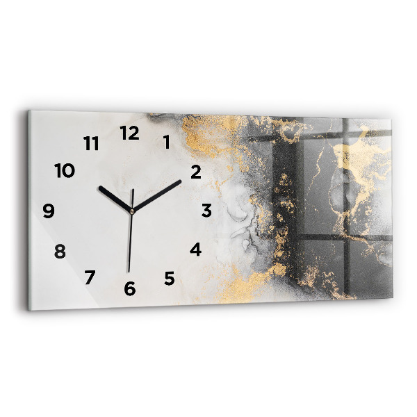 Horizontal wall clock Marble art