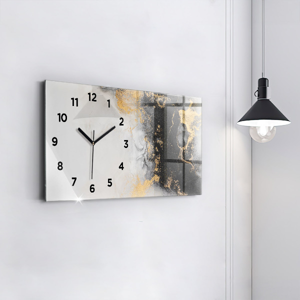 Horizontal wall clock Marble art