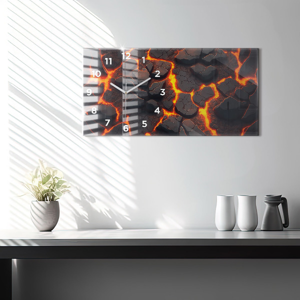 Horizontal wall clock Lava volcano