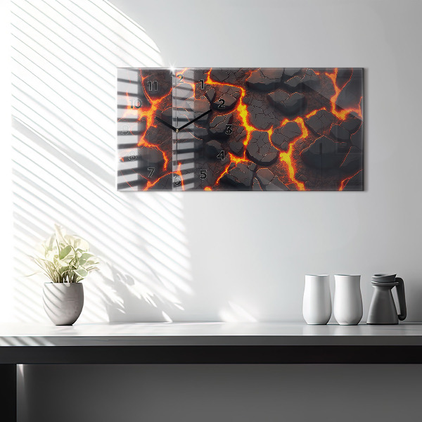 Horizontal wall clock Lava volcano