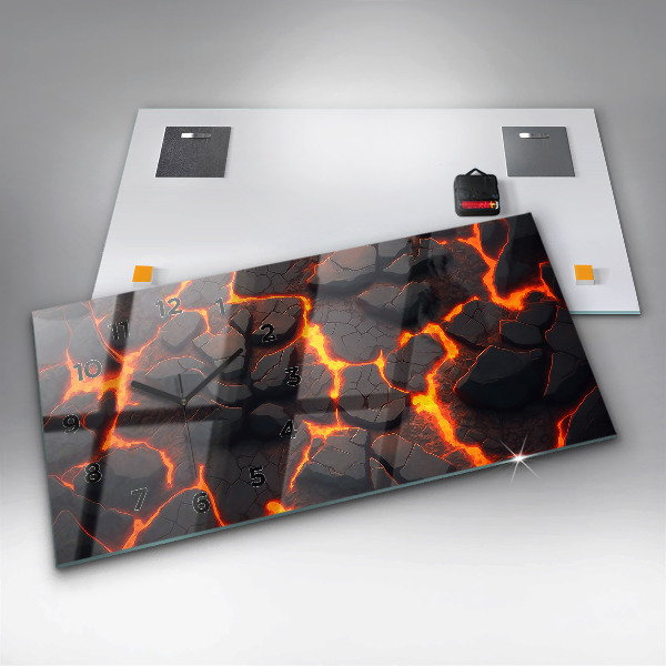 Horizontal wall clock Lava volcano