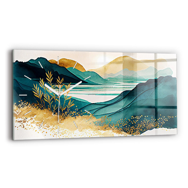 Horizontal wall clock Mountain landscape