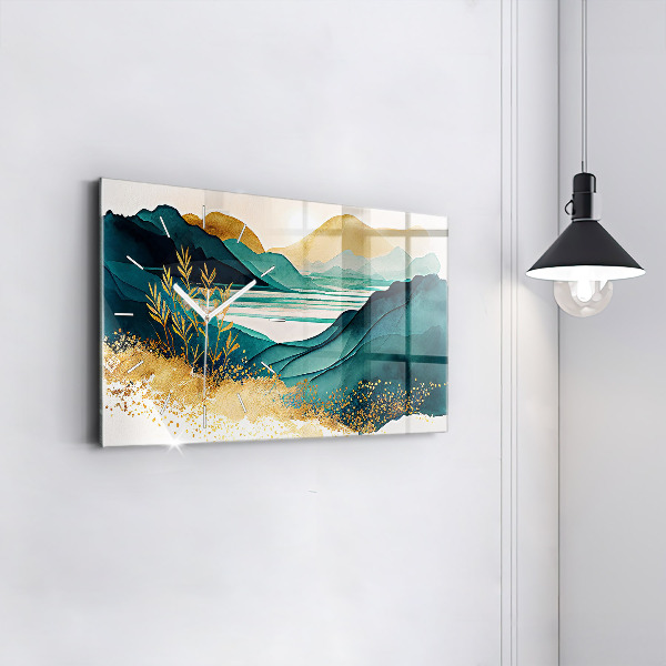 Horizontal wall clock Mountain landscape