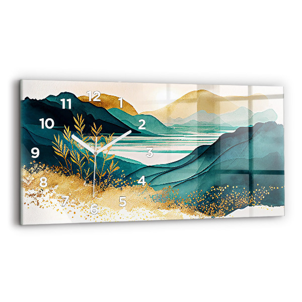 Horizontal wall clock Mountain landscape