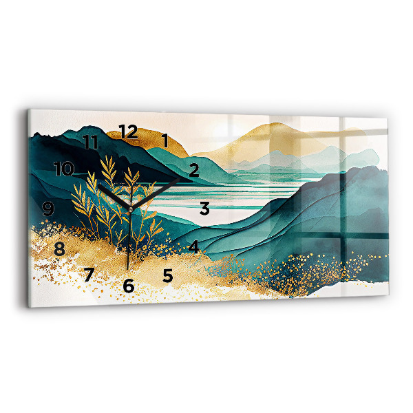 Horizontal wall clock Mountain landscape