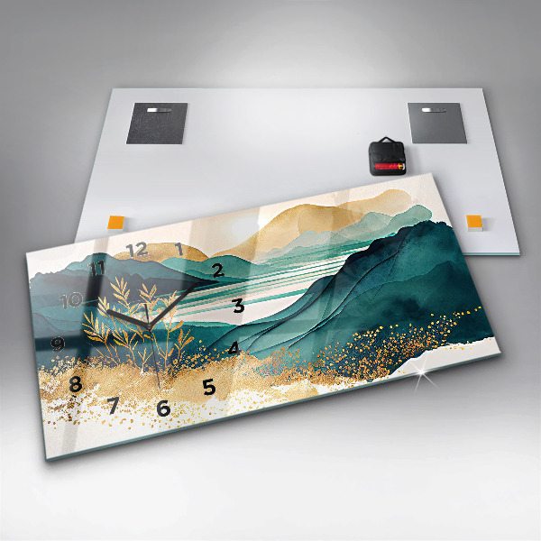 Horizontal wall clock Mountain landscape