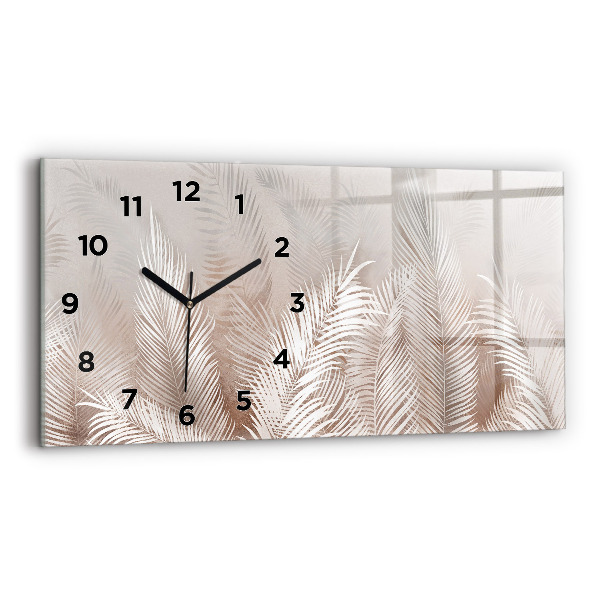 Horizontal wall clock Tropical leaves