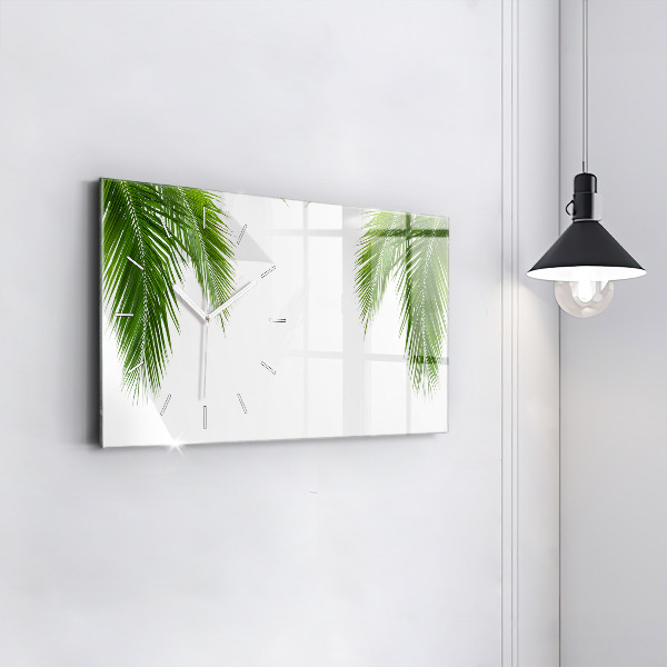 Horizontal wall clock Palm leaves nature