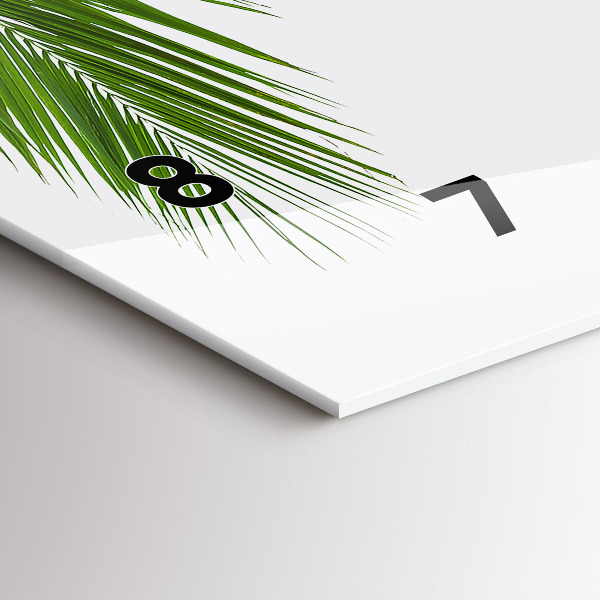 Horizontal wall clock Palm leaves nature