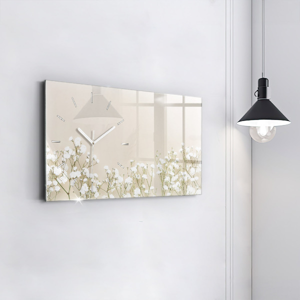 Horizontal wall clock Blooming flowers