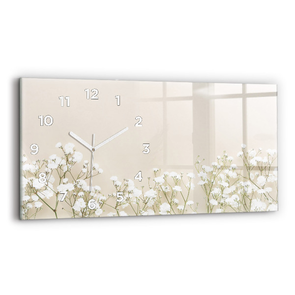 Horizontal wall clock Blooming flowers