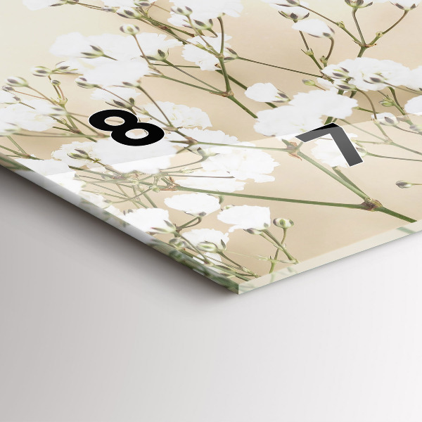 Horizontal wall clock Blooming flowers