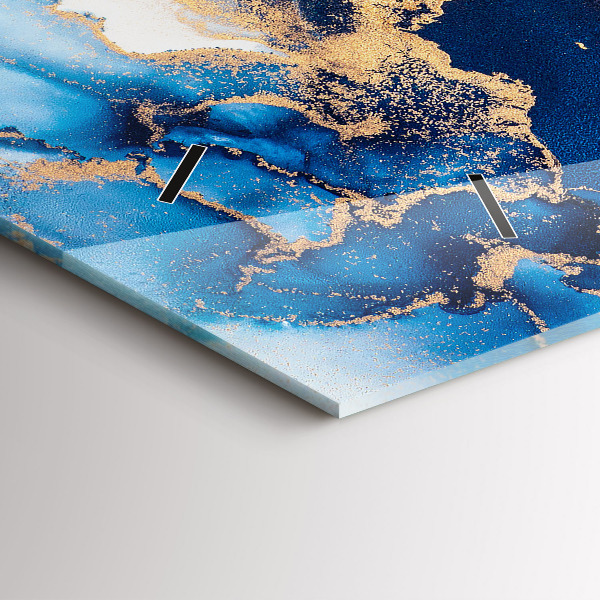 Horizontal wall clock Marble pattern