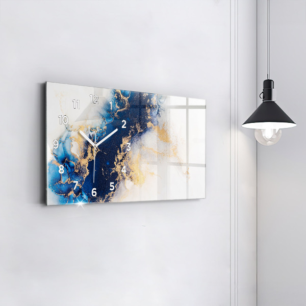 Horizontal wall clock Marble pattern