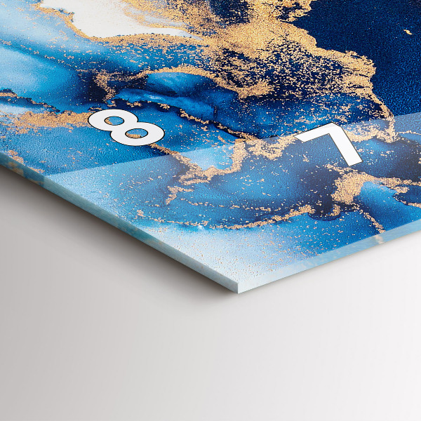 Horizontal wall clock Marble pattern