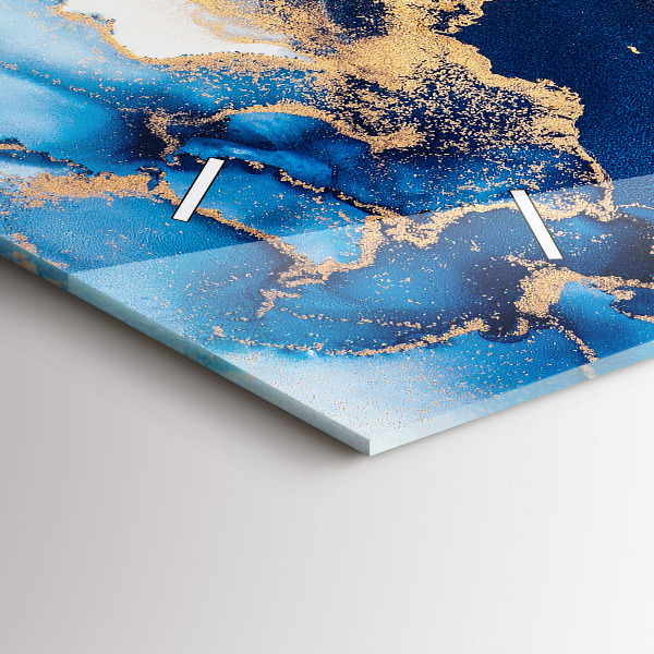 Horizontal wall clock Marble pattern