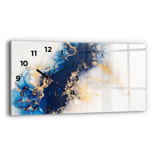 Horizontal wall clock Marble pattern