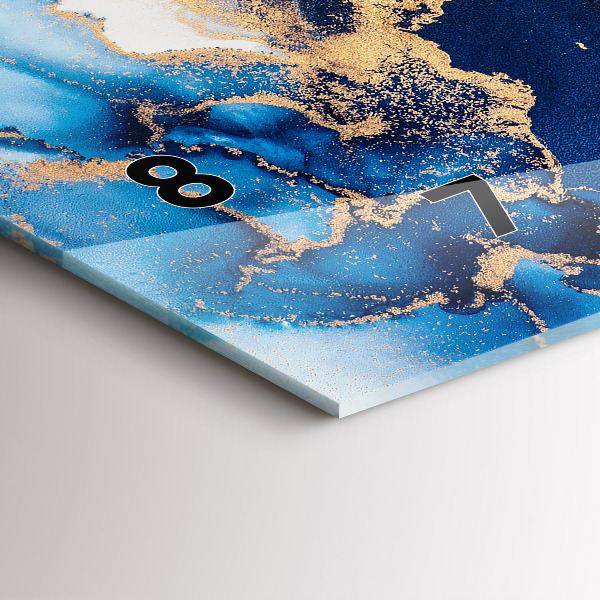 Horizontal wall clock Marble pattern