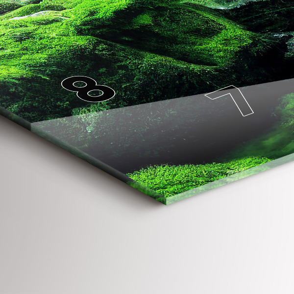 Horizontal wall clock Waterfall among the moss