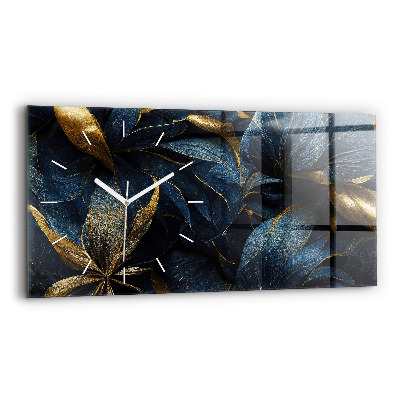 Horizontal wall clock Decorative flowers