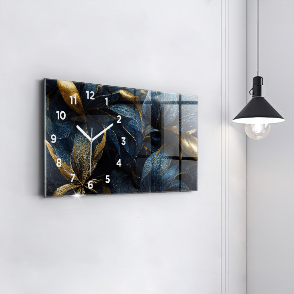 Horizontal wall clock Decorative flowers