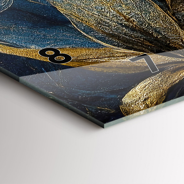 Horizontal wall clock Decorative flowers