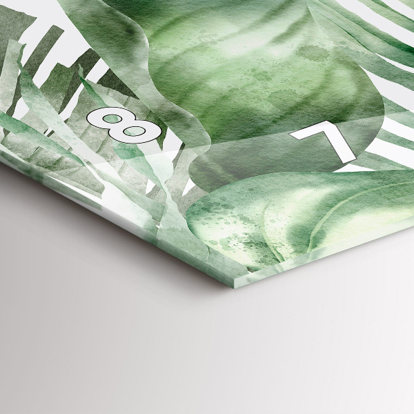 Horizontal wall clock Plant leaves