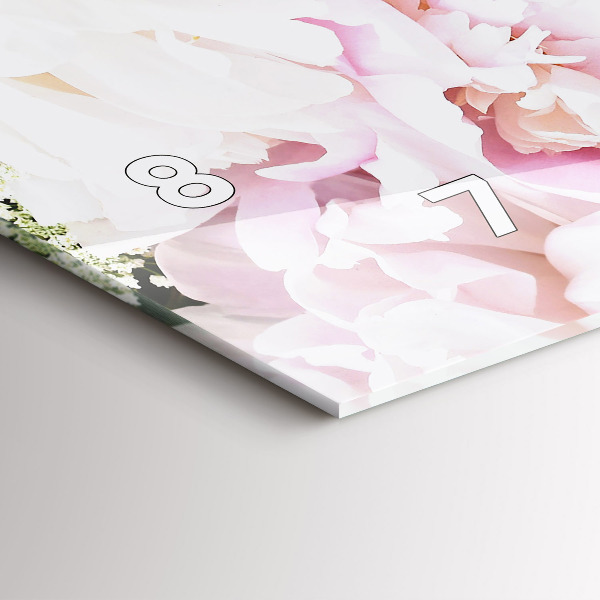 Horizontal wall clock Decorative flowers