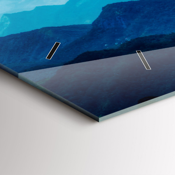 Horizontal wall clock Watercolor mountains