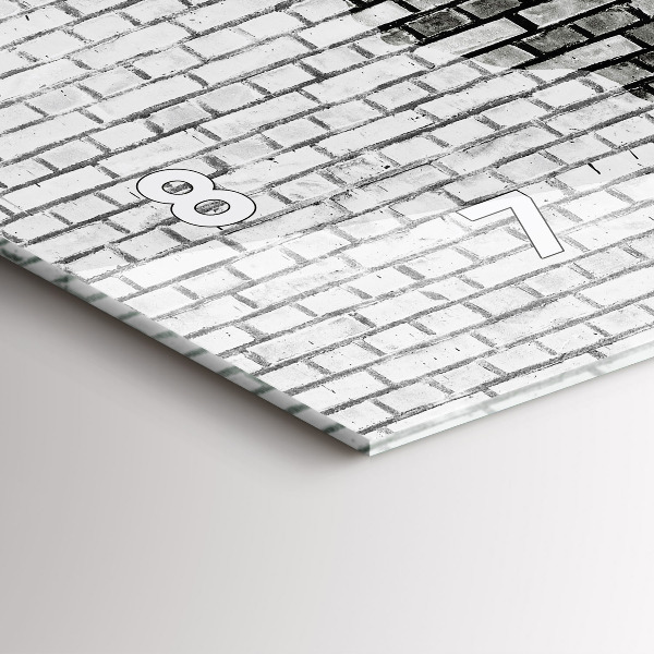 Horizontal wall clock Brick Wall World Map