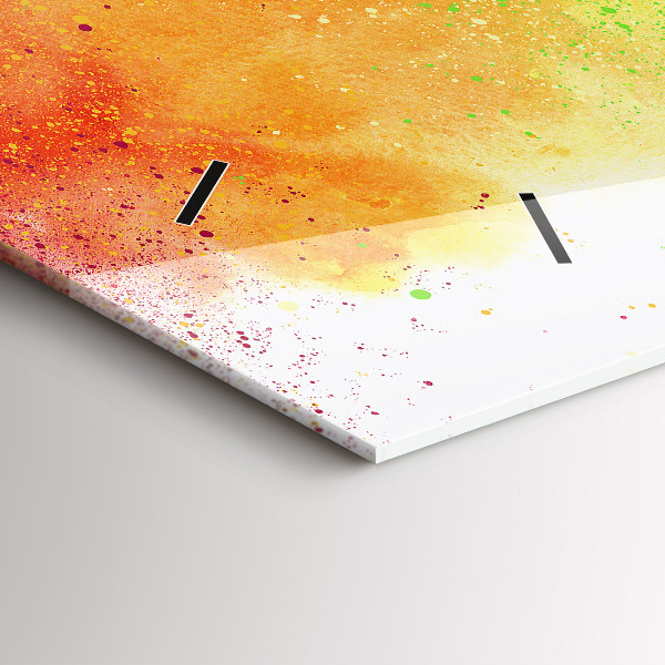 Horizontal wall clock Abstract rainbow