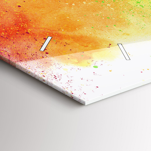 Horizontal wall clock Abstract rainbow