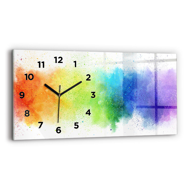 Horizontal wall clock Abstract rainbow