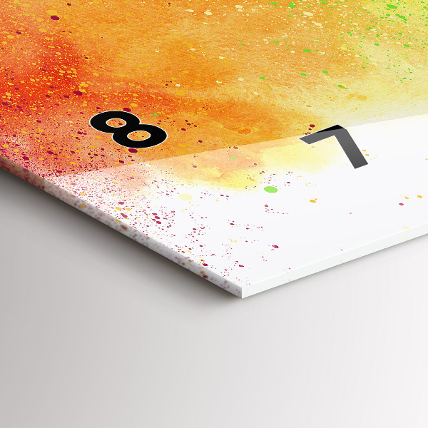 Horizontal wall clock Abstract rainbow