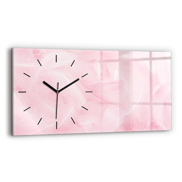 Horizontal wall clock Feathers abstract