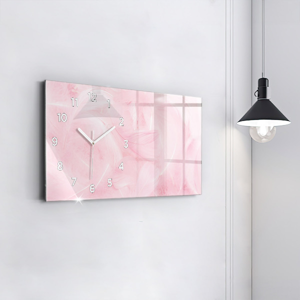Horizontal wall clock Feathers abstract