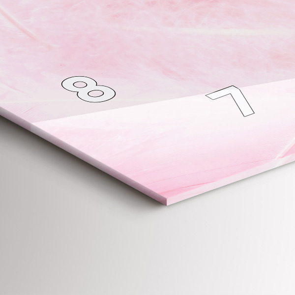 Horizontal wall clock Feathers abstract