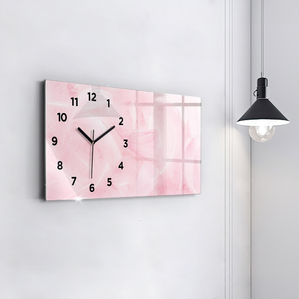 Horizontal wall clock Feathers abstract